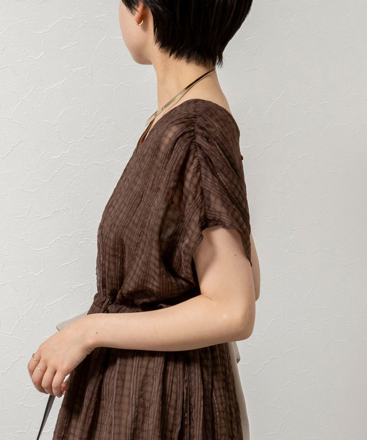 【WEB限定】ウォッシャブルシアーチェックワンピース