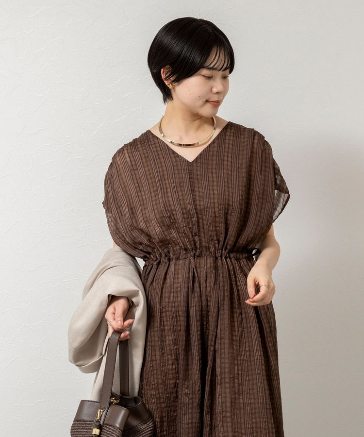 【WEB限定】ウォッシャブルシアーチェックワンピース