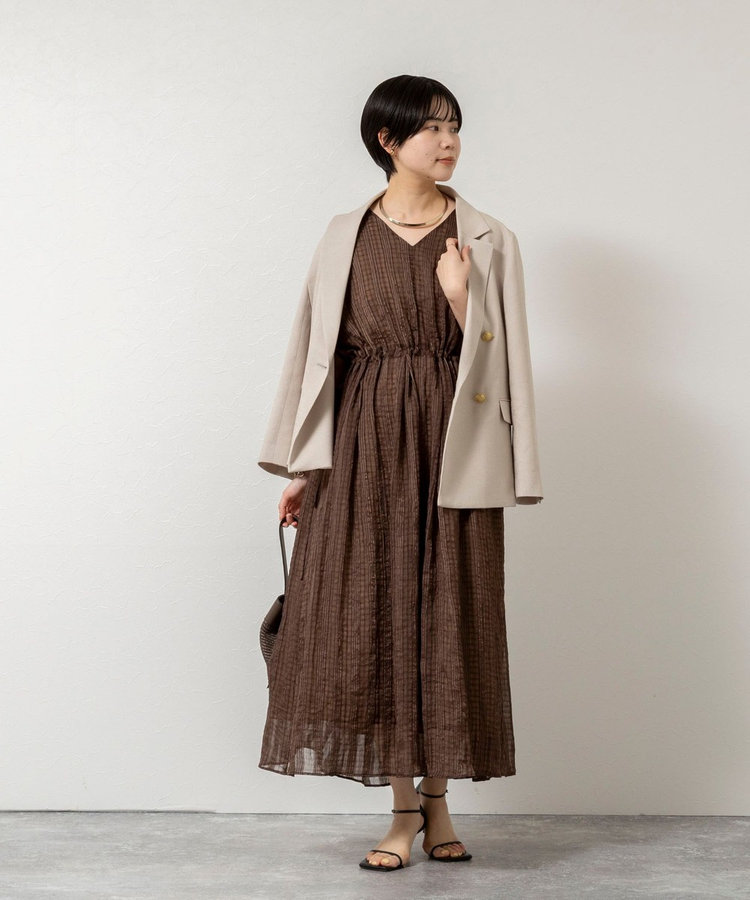 【WEB限定】ウォッシャブルシアーチェックワンピース