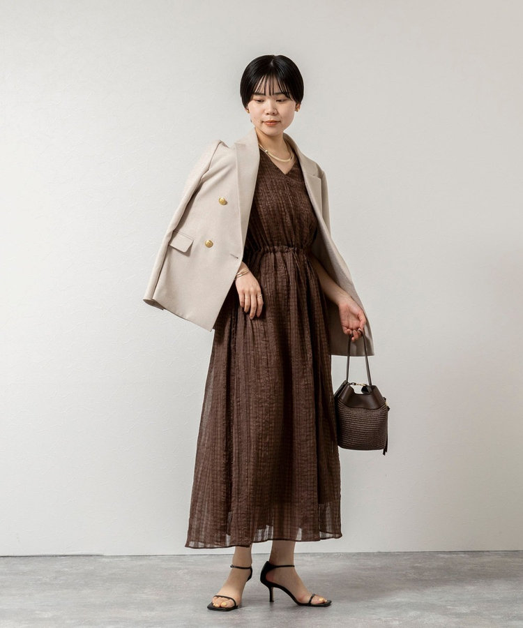 【WEB限定】ウォッシャブルシアーチェックワンピース