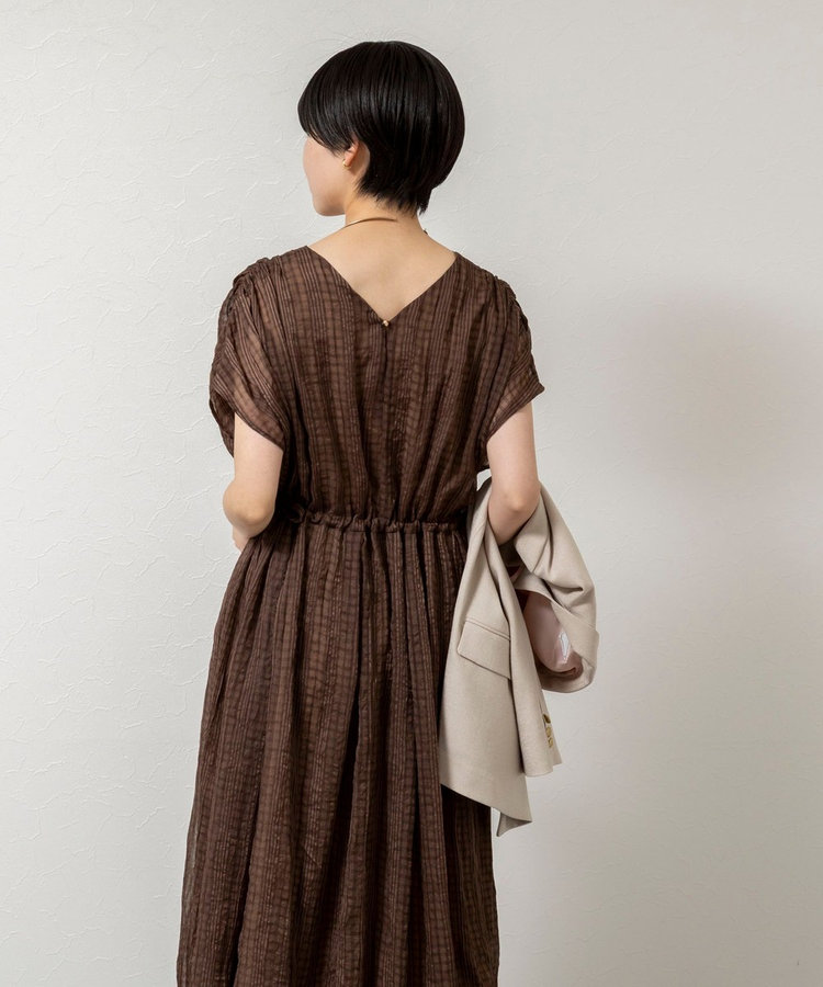 【WEB限定】ウォッシャブルシアーチェックワンピース
