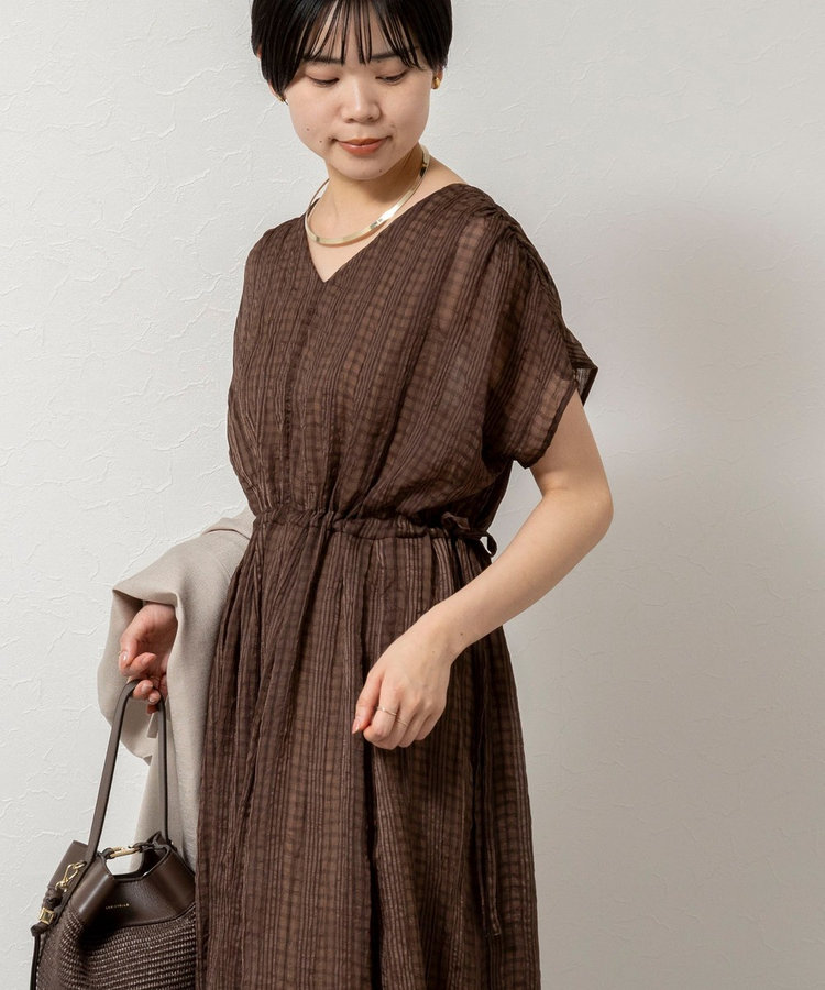 【WEB限定】ウォッシャブルシアーチェックワンピース