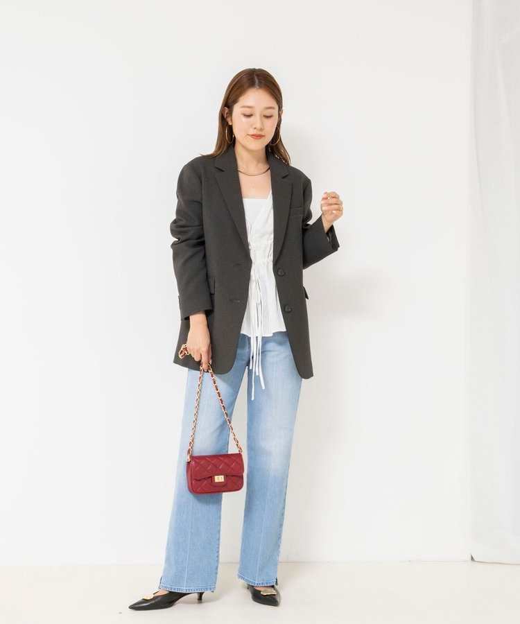 【PR阿部☆別注】《抗ピリング/ストレッチ》ウォッシャブルダブルクロスオーバージャケット