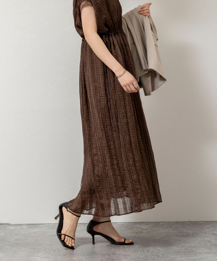 【WEB限定】ウォッシャブルシアーチェックワンピース