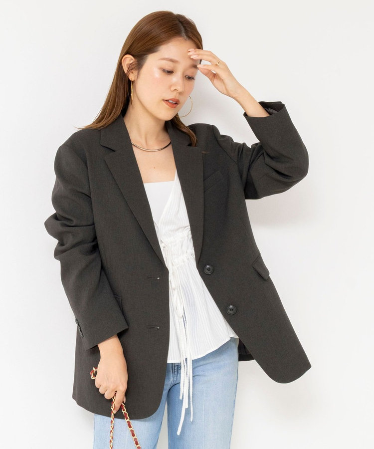 【PR阿部☆別注】《抗ピリング/ストレッチ》ウォッシャブルダブルクロスオーバージャケット