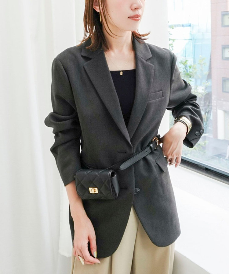 【PR阿部☆別注】《抗ピリング/ストレッチ》ウォッシャブルダブルクロスオーバージャケット