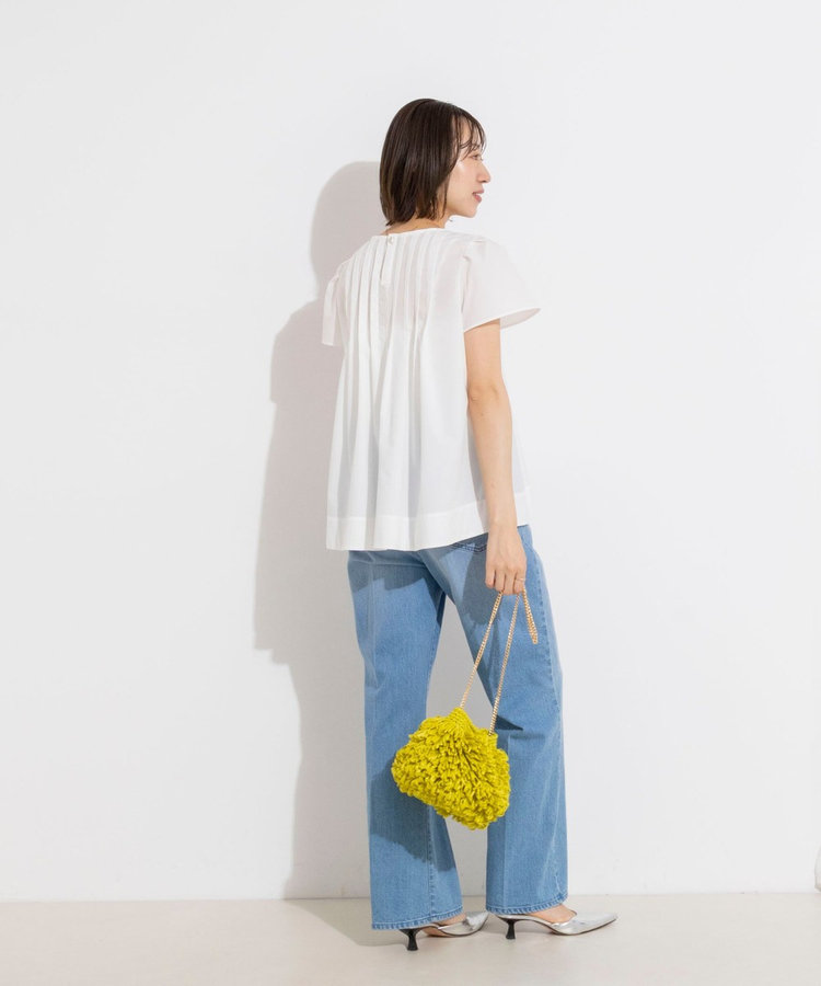 《撥水/セットアップ対応》ウォッシャブルアクティブストレッチタックブラウス