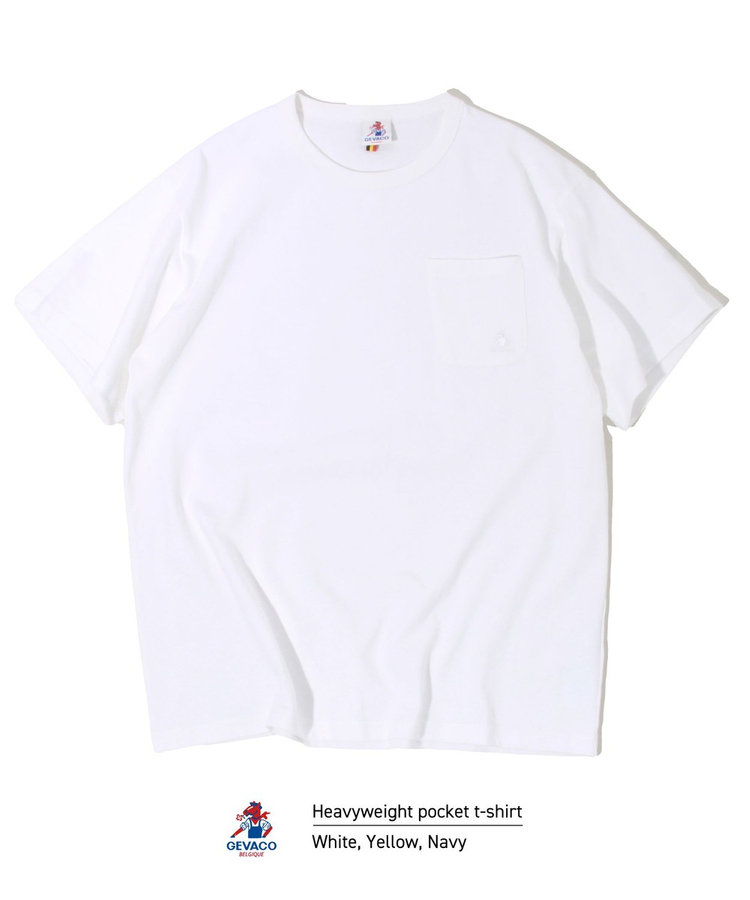 ［WEB限定 SPECIAL SALE！］【GEVACO/ゲバコ】ベーシックオープンエンド天竺ポケット刺繍Tシャツ