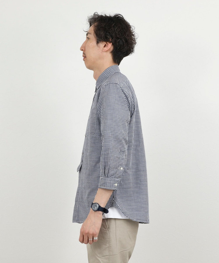 綿麻パラシュートボタン7分袖シャツ 26SS