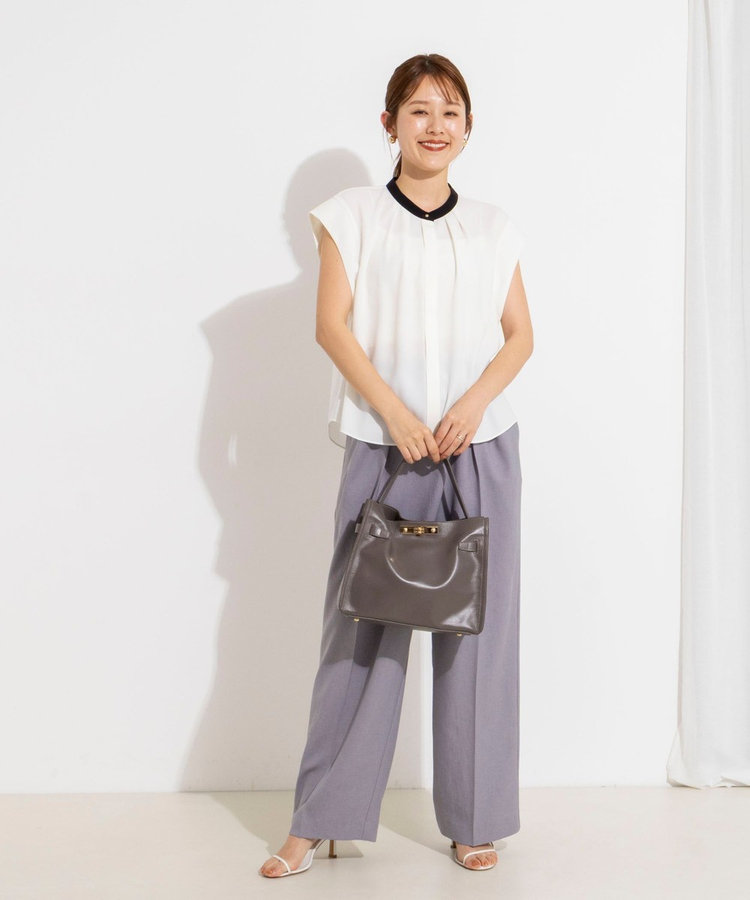 ［WEB限定 SPECIAL SALE！］【BECシリーズ】ウォッシャブルストレッチジョーゼットフレンチスリーブブラウス