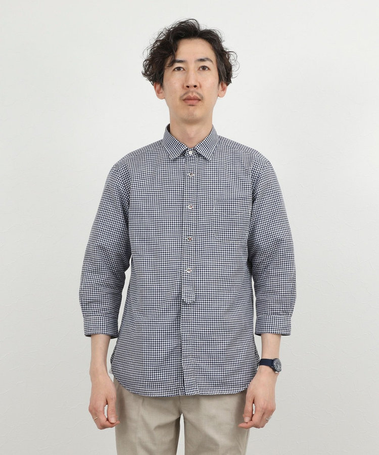 綿麻パラシュートボタン7分袖シャツ 26SS