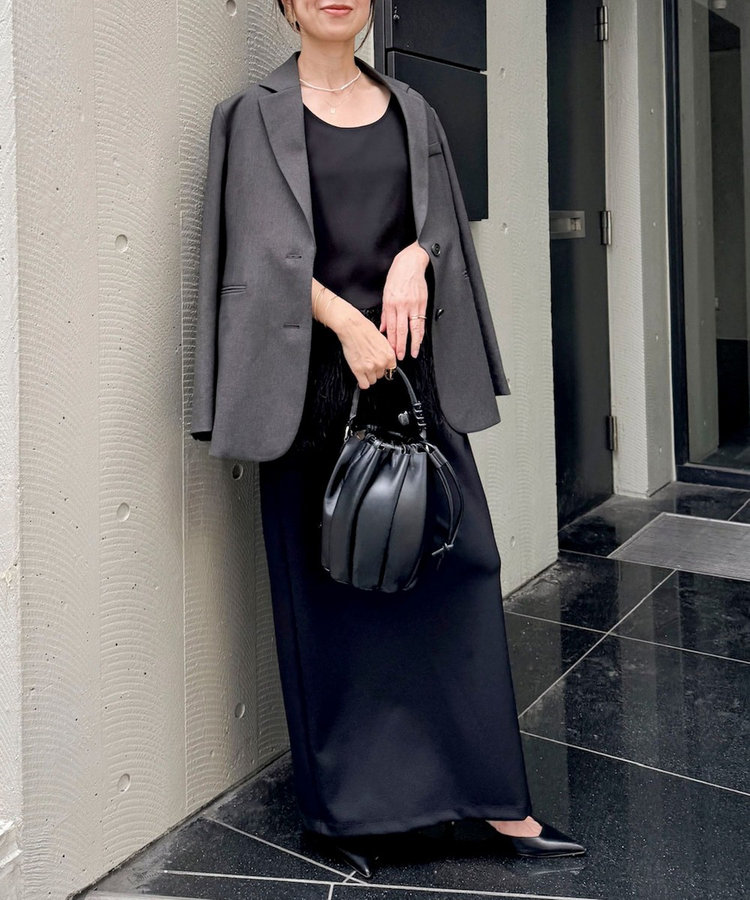 【PR阿部☆別注】《抗ピリング/ストレッチ》ウォッシャブルダブルクロスオーバージャケット