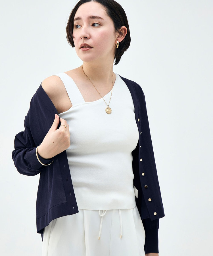 《手洗い可能》アシメントリーカップ付きタンクトップ