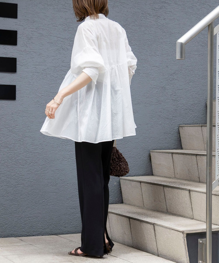 【WEB＆一部店舗限定】【BECシリーズ】綿ボイルピンタックオーバーシャツ