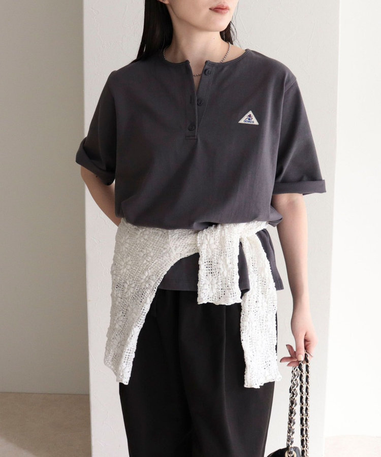 【GEVACO/ゲバコ】別注レディースヘンリーネックTシャツ