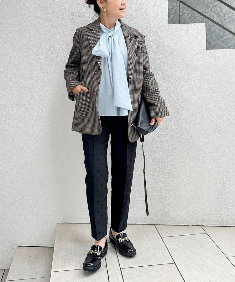 【CLASSY.お仕事名品大賞 『美脚パンツ賞』受賞！】ウォッシャブルドットツッキリテーパードパンツ