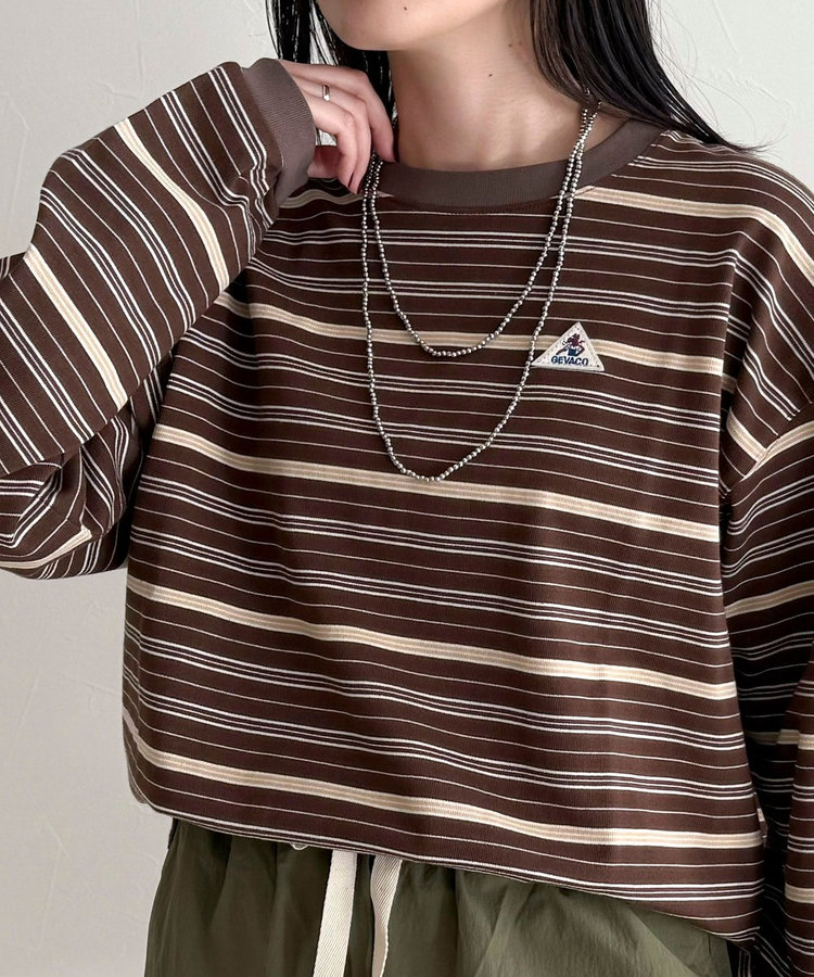 【GEVACO/ゲバコ】ボーダー天竺ベーシックロングスリーブTシャツ