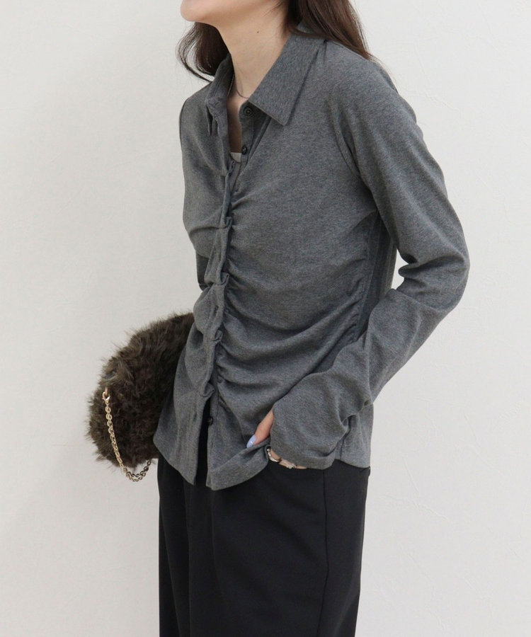 ［FREDY＆GLOSTER限定 TIME SALE！］フロントタックシャツカーディガン