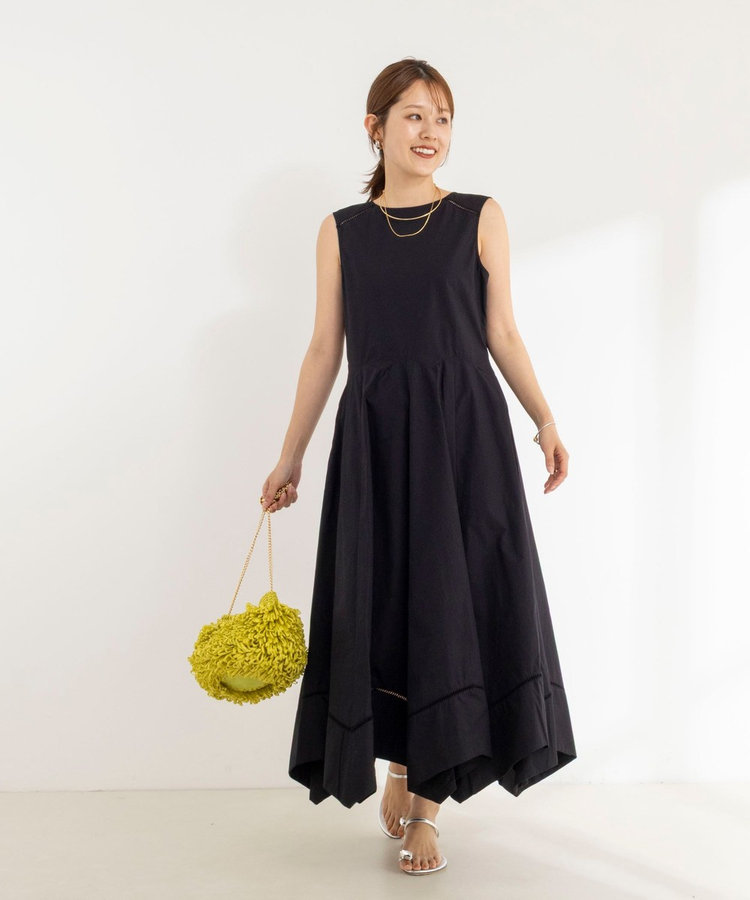 【MARILYN MOON/マリリーンムーン】ledder lace handkerchief skirt dress