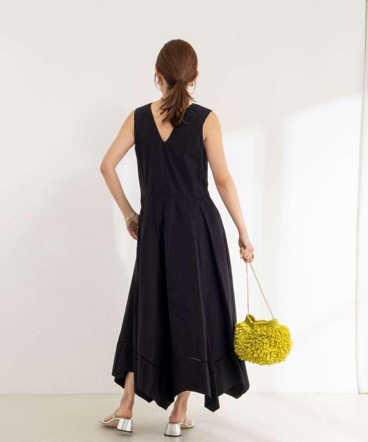 【MARILYN MOON/マリリーンムーン】ledder lace handkerchief skirt dress