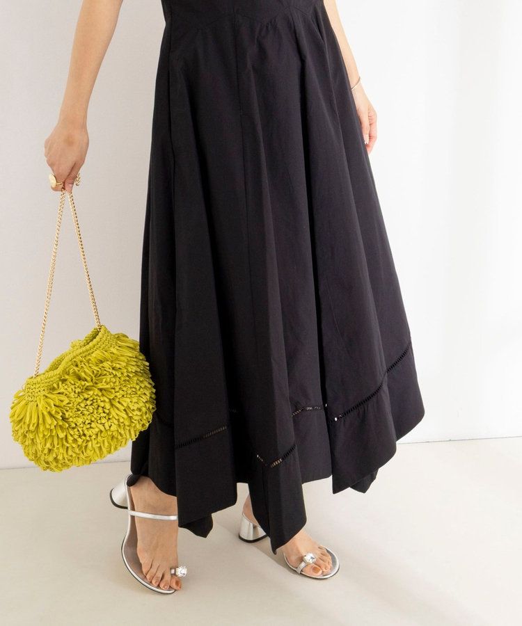 【MARILYN MOON/マリリーンムーン】ledder lace handkerchief skirt dress