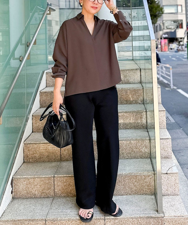 【NOLLEY’S mgr.松葉☆別注サイズ・一部WEB限定カラーアイテム】《セットアップ対応》ウォッシャブルツイルバイヤス美脚パンツ