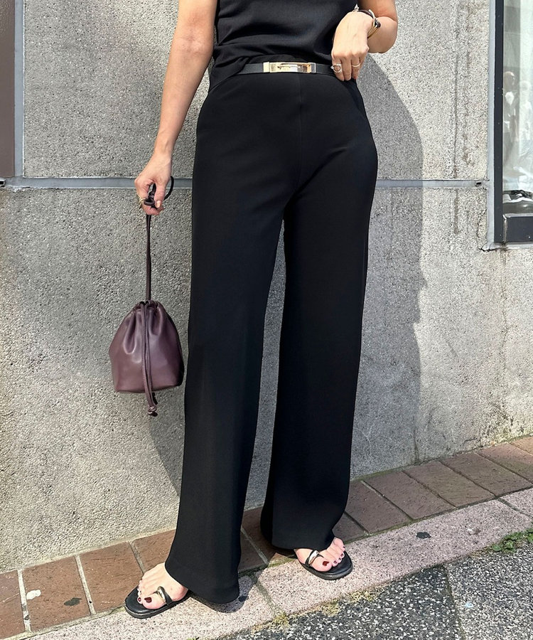 【NOLLEY’S mgr.松葉☆別注サイズ・一部WEB限定カラーアイテム】《セットアップ対応》ウォッシャブルツイルバイヤス美脚パンツ