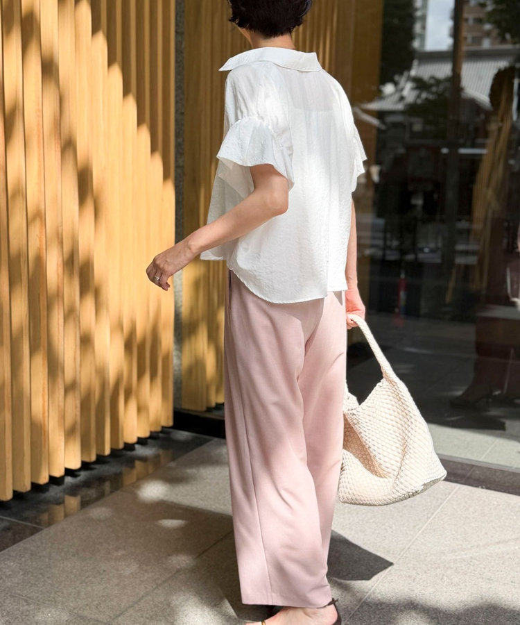 ソフトバルーンフリル袖ブラウス