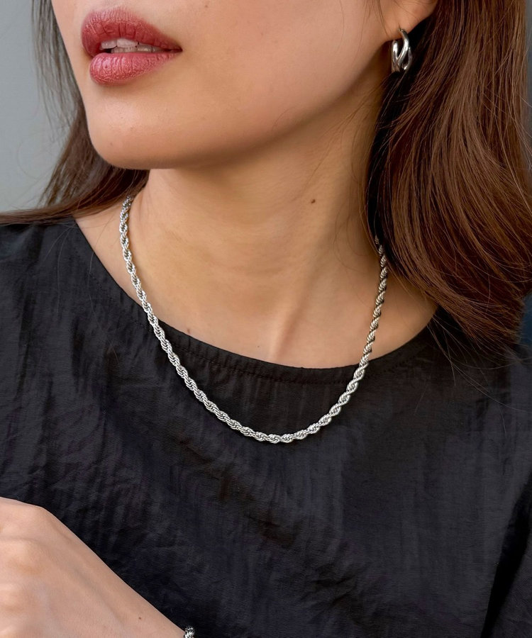 ステンレスマンテルねじりネックレス