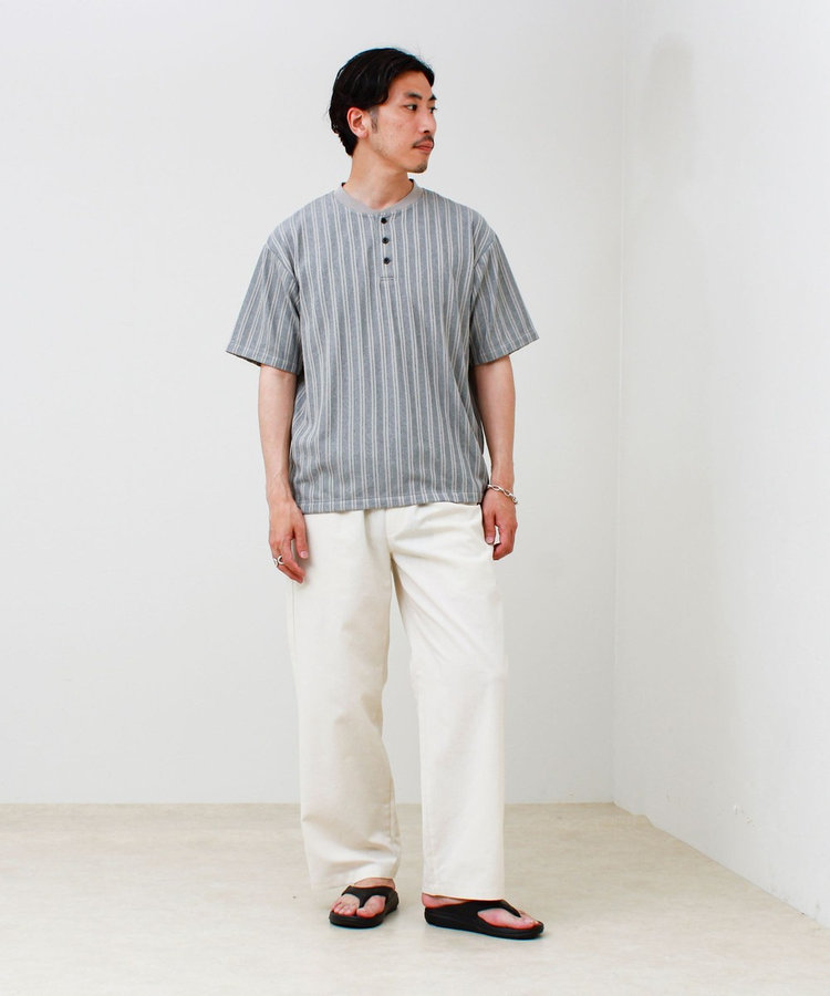 シアージャガード ヘンリーネックTシャツ
