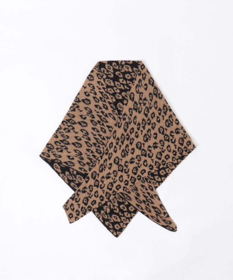 トライアングルレオパード柄ストール