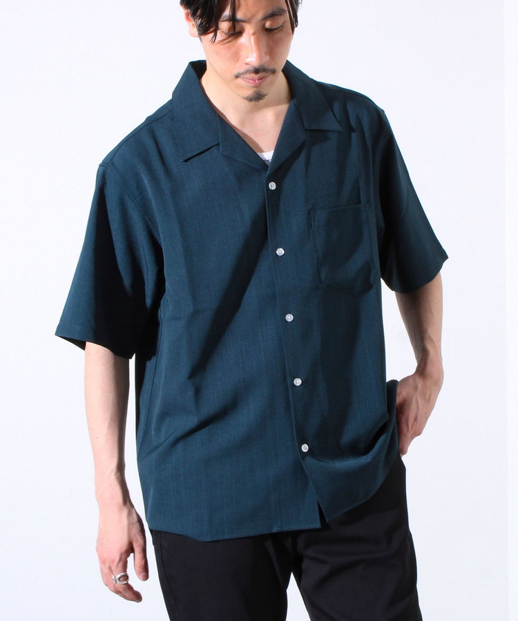 専用　美品 ROTAR ローター クラシック ストライプ 開襟 長袖 シャツ 黒 Sillage シアージ re-engineered overshirt short sleeve black