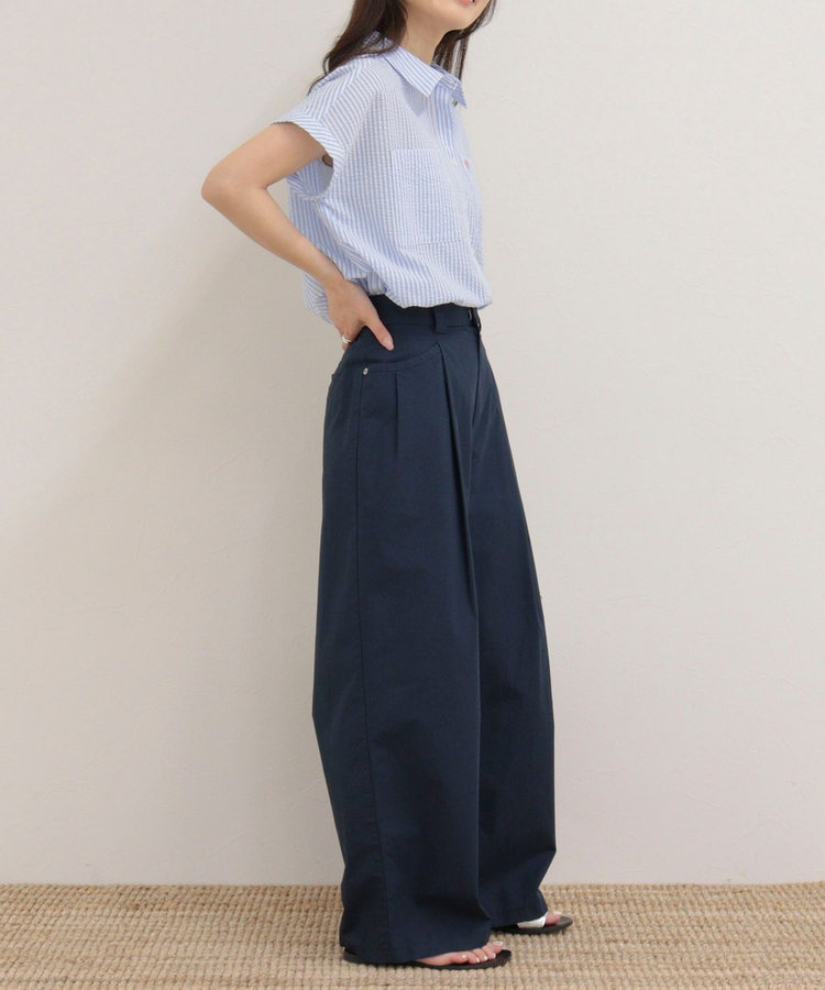 FR刺しゅうフレンチストライプシャツ
