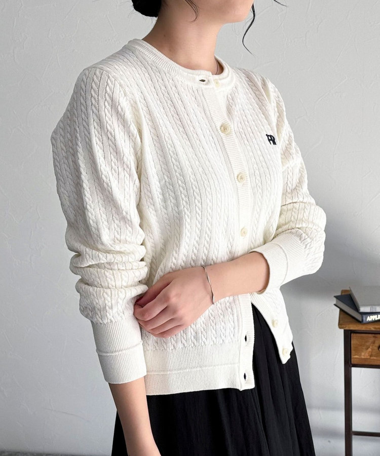 FR刺繍ミニケーブル柄カーディガン（5-0021-1-22-005）｜fredy