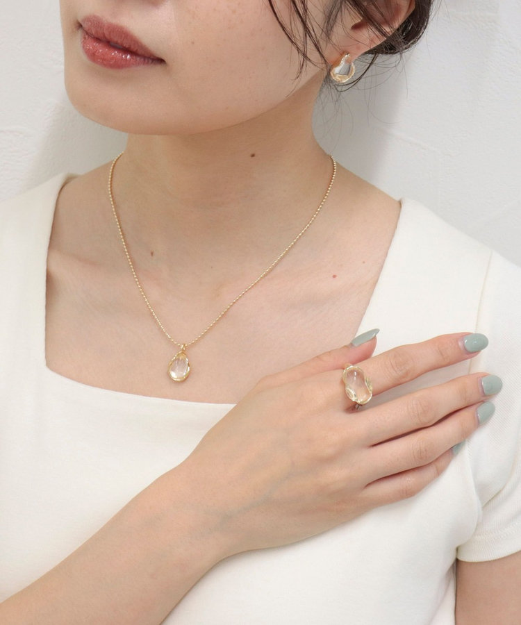 フェイクストーントップネックレス