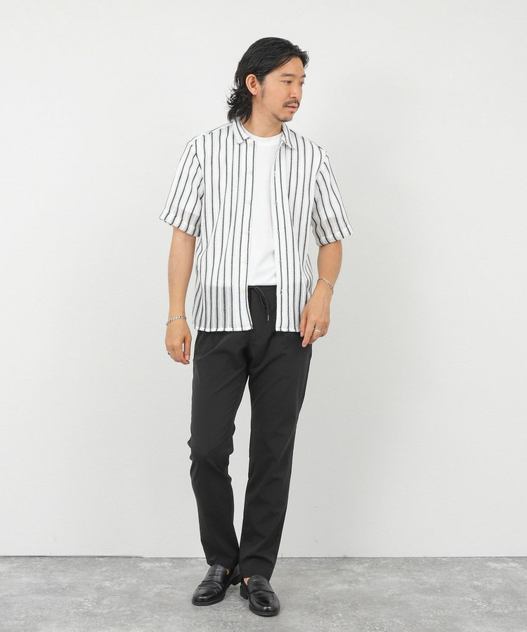 レースワンナップカラー 半袖ニットシャツ 26SS