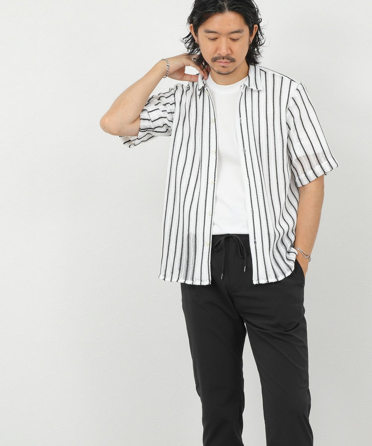 レースワンナップカラー 半袖ニットシャツ 26SS