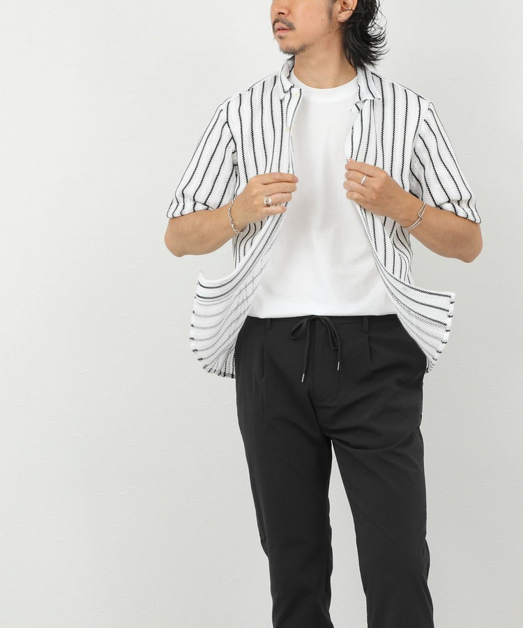 レースワンナップカラー 半袖ニットシャツ 26SS