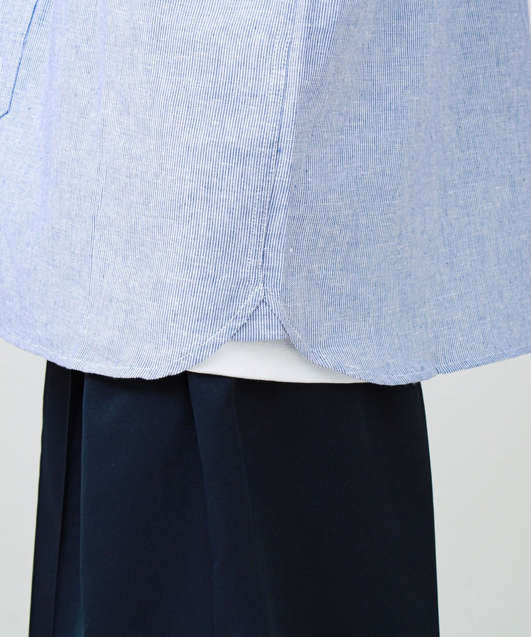 ［WEB限定 SPECIAL SALE！］【GEVACO/ゲバコ】綿麻バンドカラー 半袖シャツ