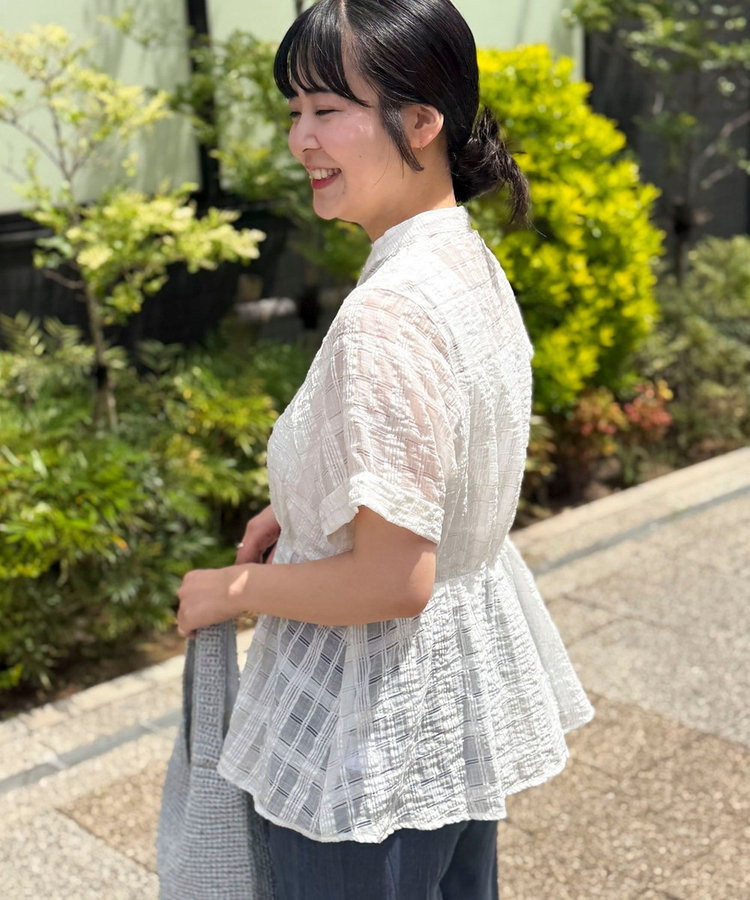 ラメシアーチェックブラウス