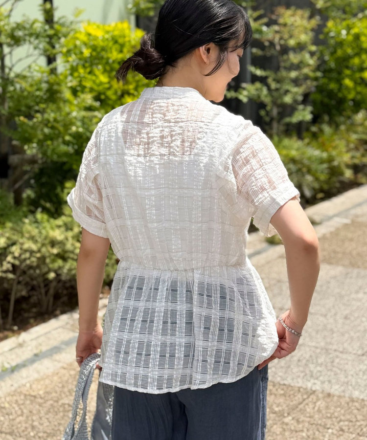 ラメシアーチェックブラウス
