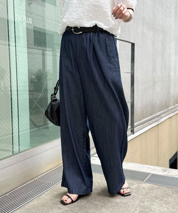 ライトオンスギャザーデニムパンツ