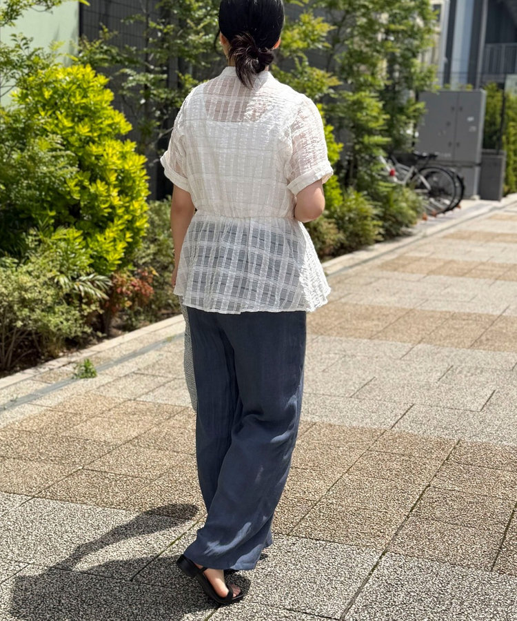 ラメシアーチェックブラウス