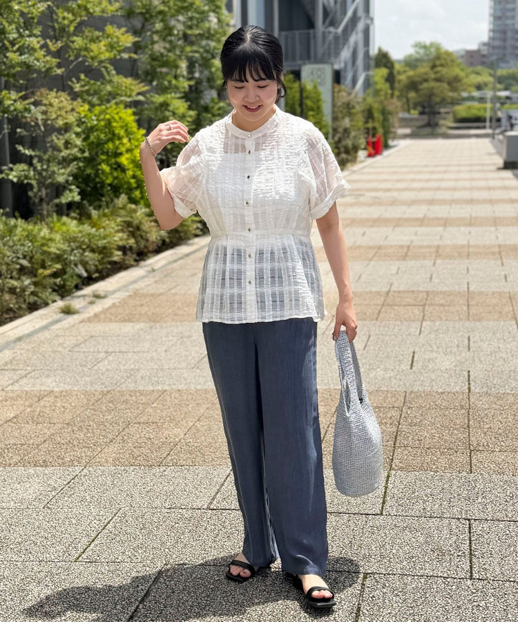 ラメシアーチェックブラウス
