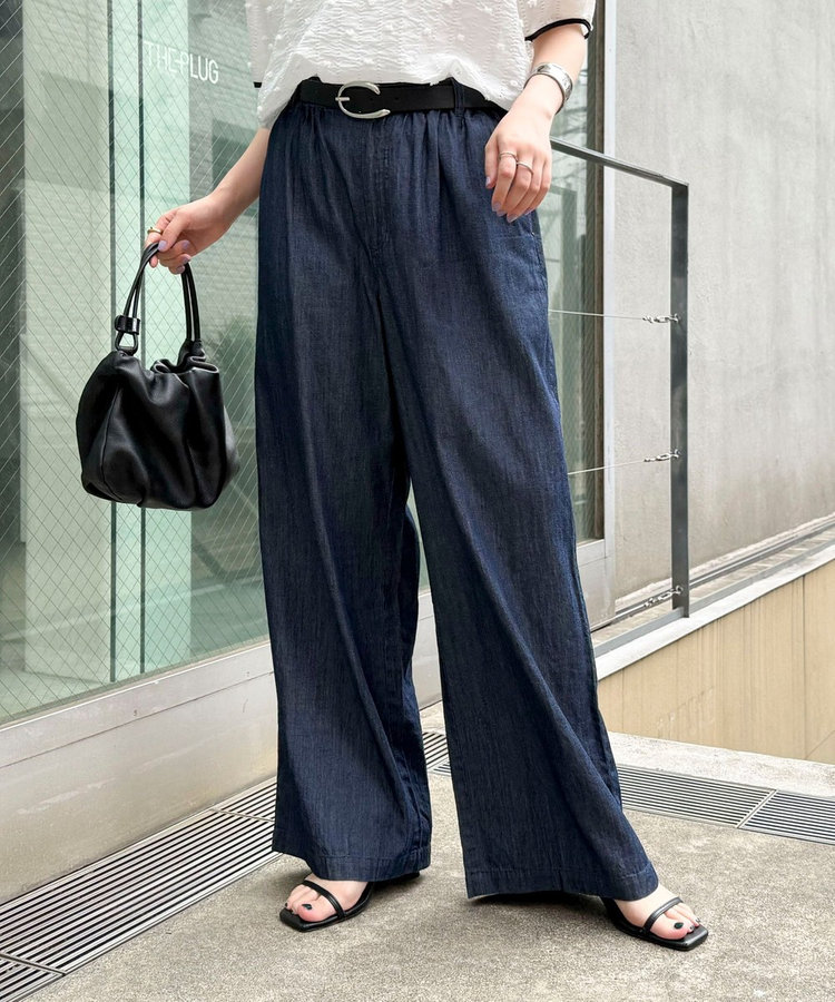 ライトオンスギャザーデニムパンツ