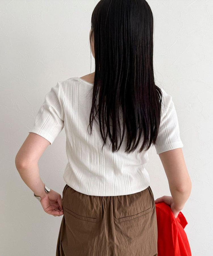 ［WEB限定 SPECIAL SALE！］ランダムテレコ5分袖Tシャツ