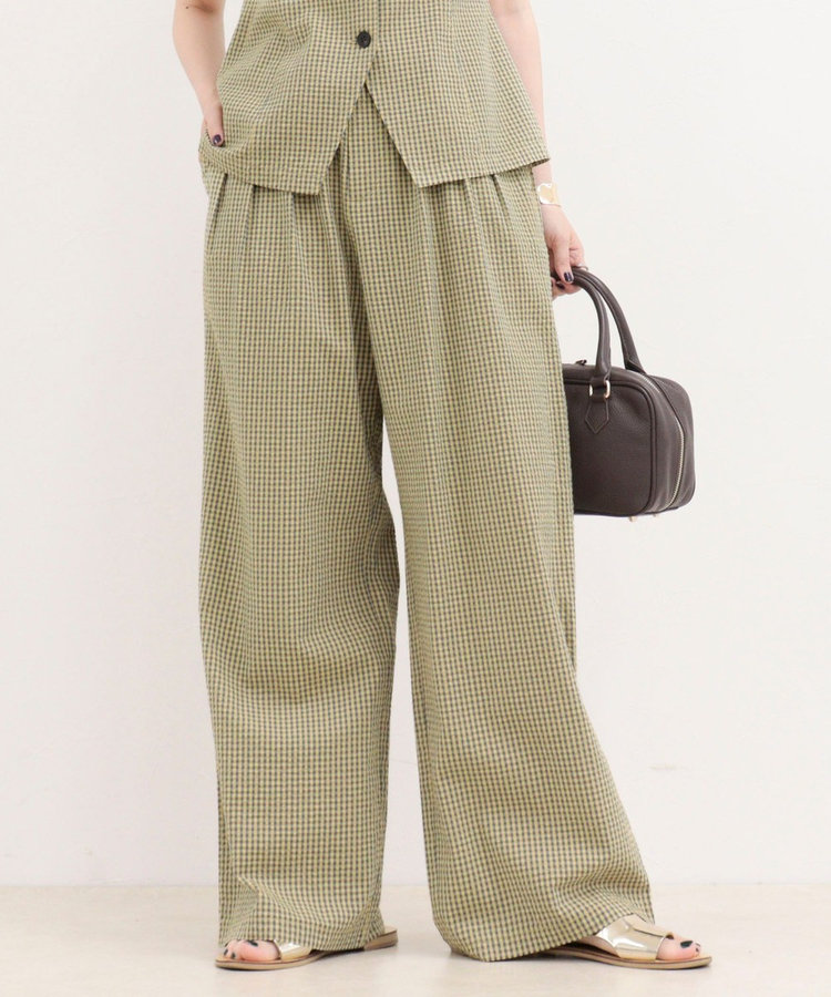 ［WEB限定 SPECIAL SALE！］《セットアップ対応》ギンガム/無地タックパンツ