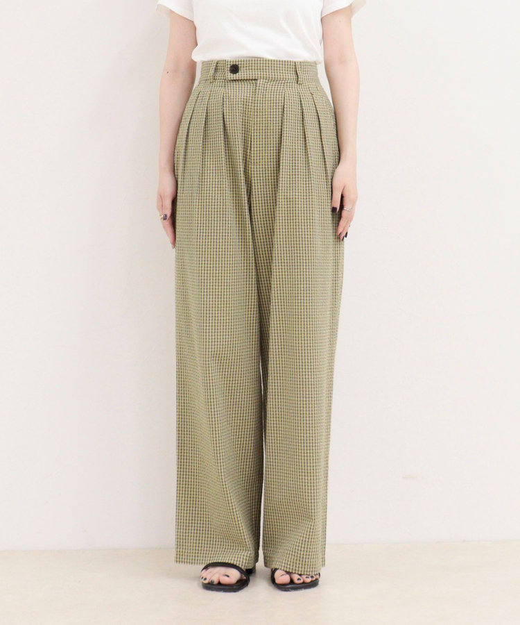 ［WEB限定 SPECIAL SALE！］《セットアップ対応》ギンガム/無地タックパンツ