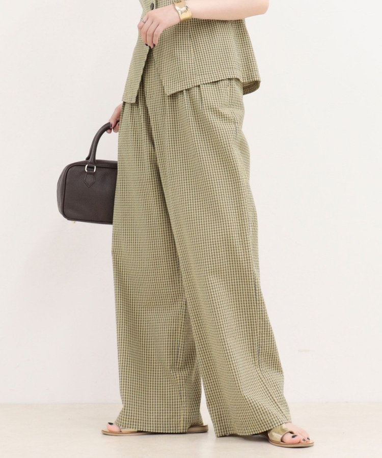 ［WEB限定 SPECIAL SALE！］《セットアップ対応》ギンガム/無地タックパンツ