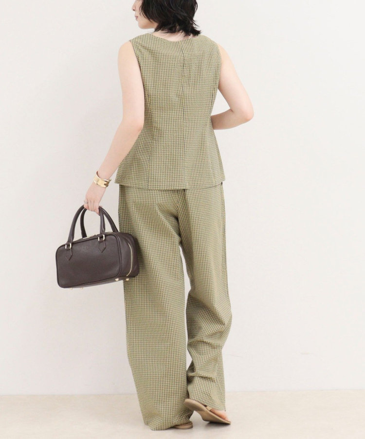 ［WEB限定 SPECIAL SALE！］《セットアップ対応》ギンガム/無地タックパンツ